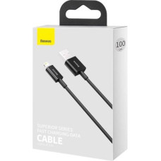 Baseus Lightning Superior Series cable, Fast Charging, Data 2.4A, 1m Black (CALYS-A01)