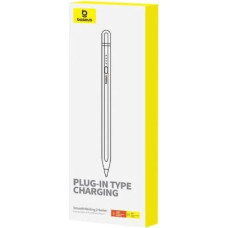 Baseus Tablet Tool Pen Smooth Writing 2 with LED Indicator + Active Replaceable Tip for iPad, with USB-A to Lightning cable, White (P80015806211-02)