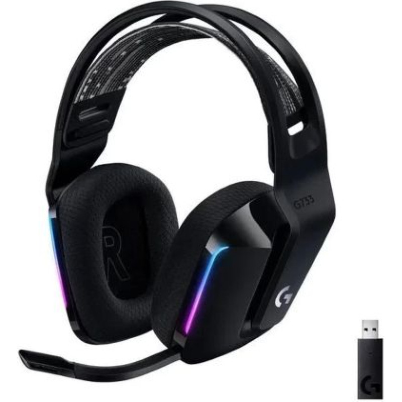 Logitech Headphones Wireless G733 Lightspeed for Gaming, RGB, Black EU (981-000864)