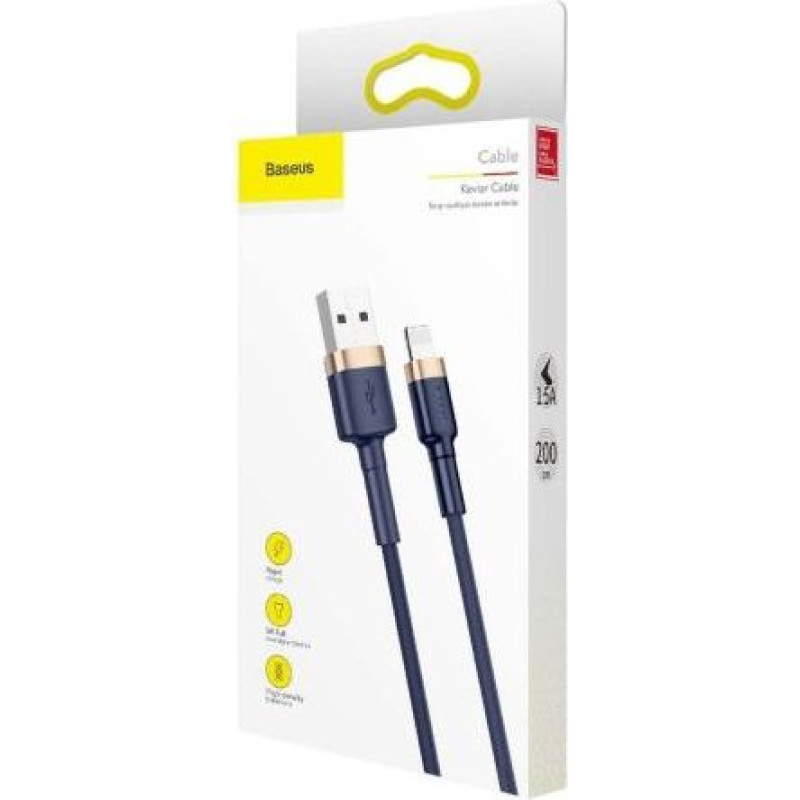 Baseus Lightning Cafule Cable QC 3.0, 1.5A, 2m Blue (CALKLF-CV3)