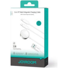 Joyroom Wireless Charger 3-in-1 Qi+Lightning+Lightning cable for iPhone and Apple Watch All Series with USB cable 1.2m, 3.5W, White (S-IW007)
