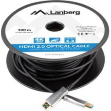 Lanberg kabel HDMI v2.0 M/M 100m optyczny AOC czarny