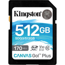 Kingston Karta Kingston Canvas Go! Plus SDXC 512 GB Class 10 UHS-I/U3 V30 (SDG3/512GB)
