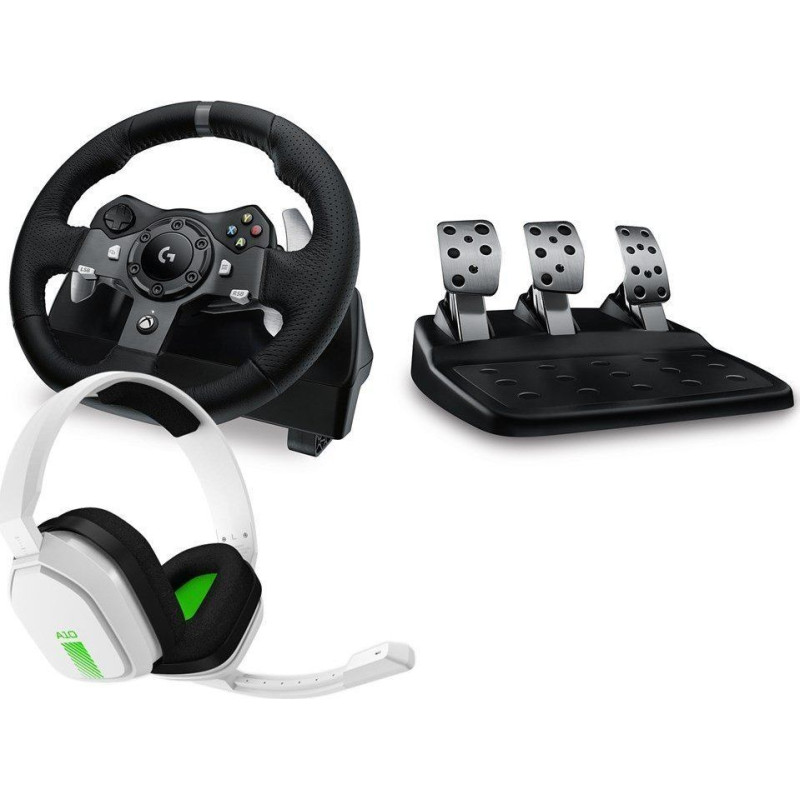 Logitech G920 Wheel + Astro A10 Xbox Headset White