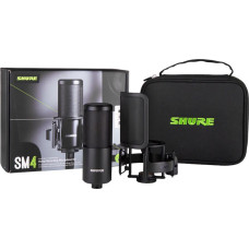 Shure SM4-K-KIT - condenser microphone, externally polarised, handle, popfilter, case